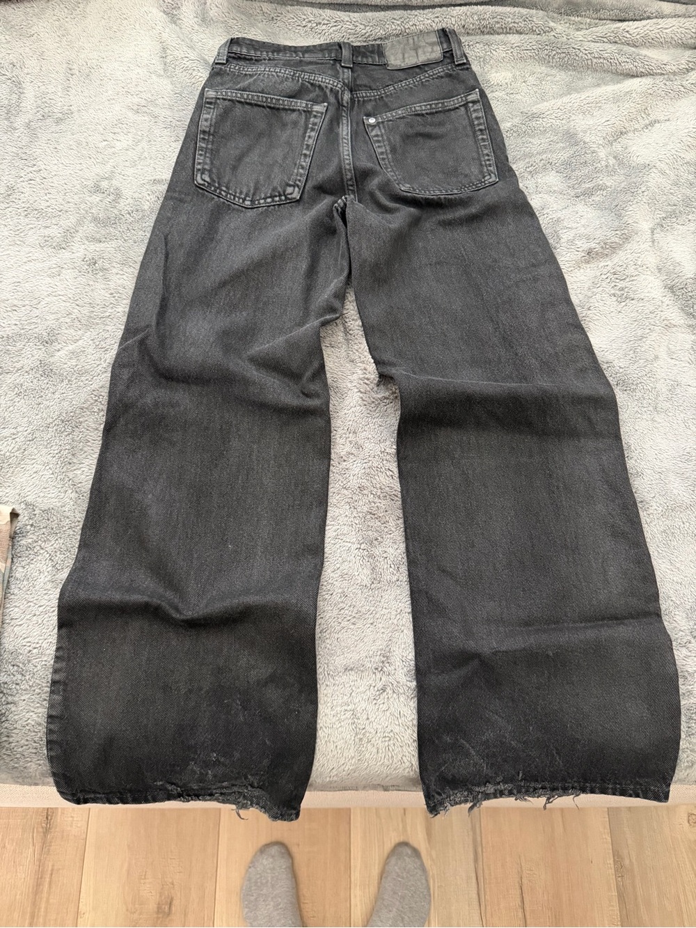 Men's Black Wide-Leg Jeans - Casual Straight Fit